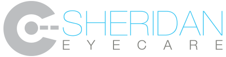 Logo for Sheridan Eyecare featuring a stylized eye graphic, reflecting the expertise of an eye doctor, and the text "SHERIDAN EYECARE" in gray and blue, located in Pembroke Pines, South Florida.